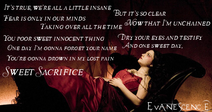 Evanescence - Sweet Sacrifice lyrics 