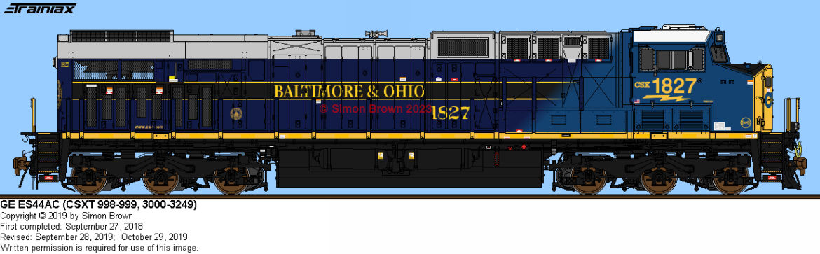 CSXT ES44AC #1827 by SimonofFortune on DeviantArt