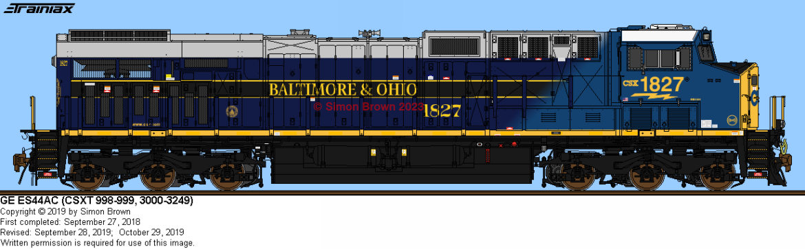 CSXT ES44AC #1827 by SimonofFortune on DeviantArt