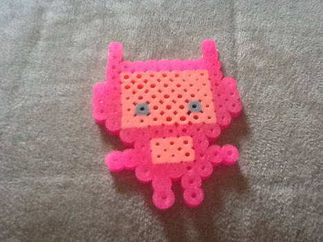 Kawaii robot perler bead pink