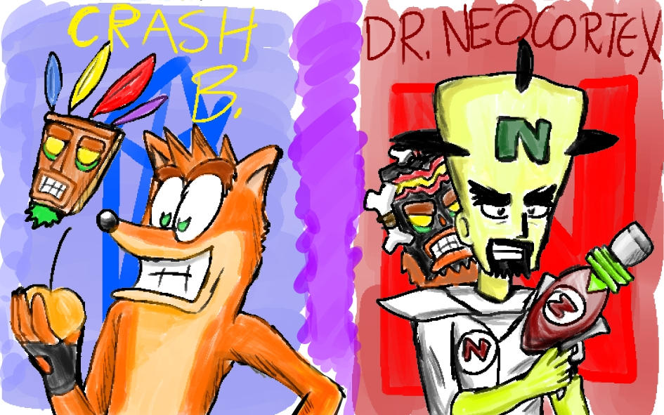 Cortex Crash Drawing Crash and Cortex by Doodlevolts on DeviantArt