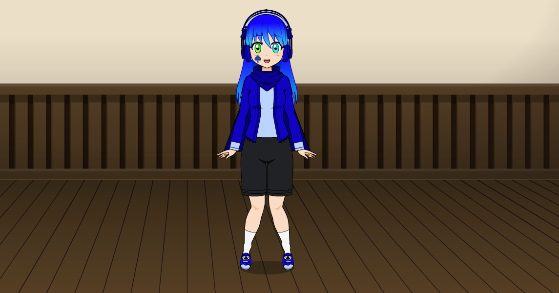 Bluey-chan in Bluey's outfit