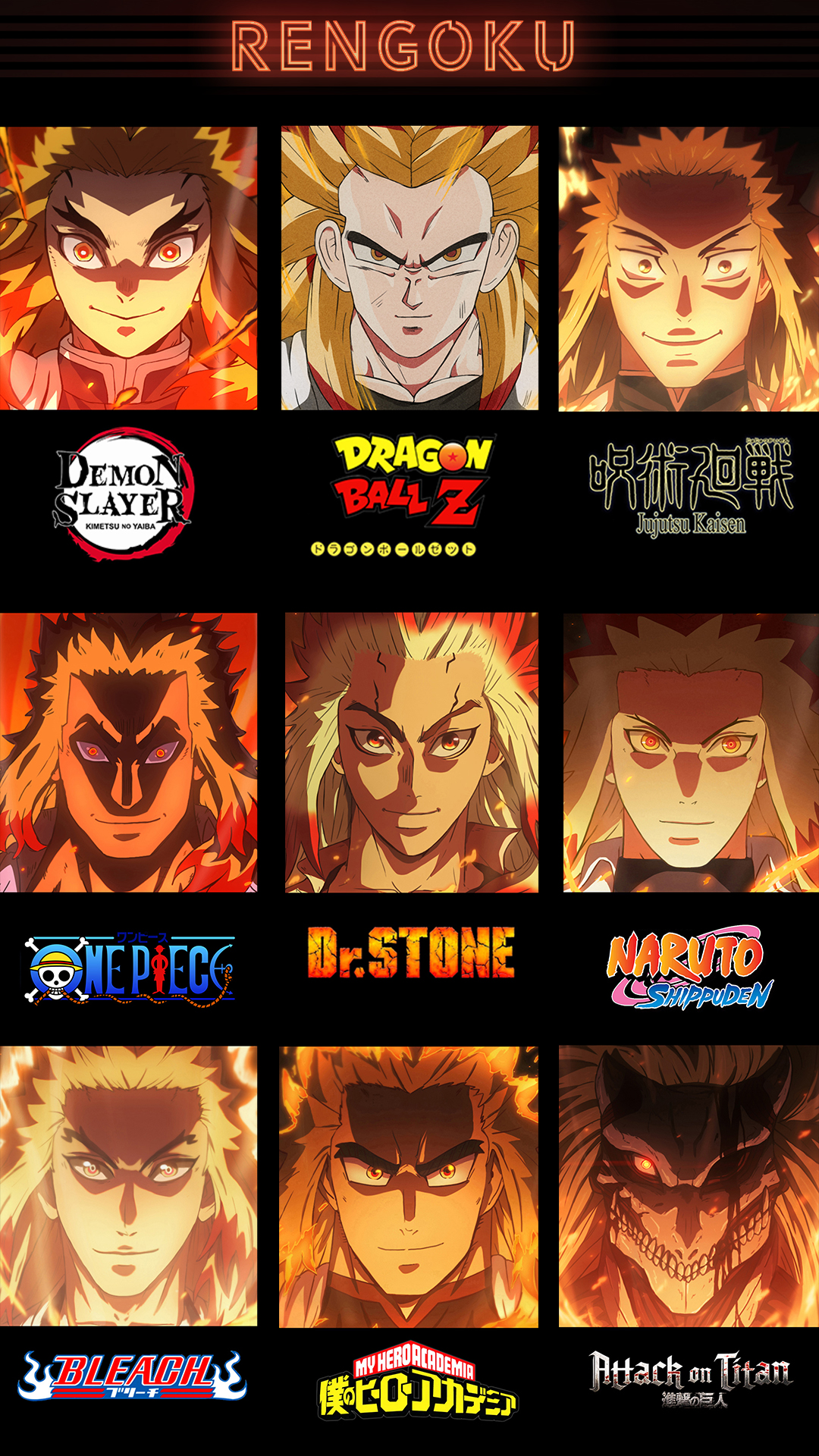 Rengoku in 9 Different styles by AbelVera on DeviantArt