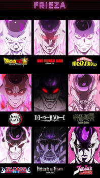 Frieza in 9 different anime styles