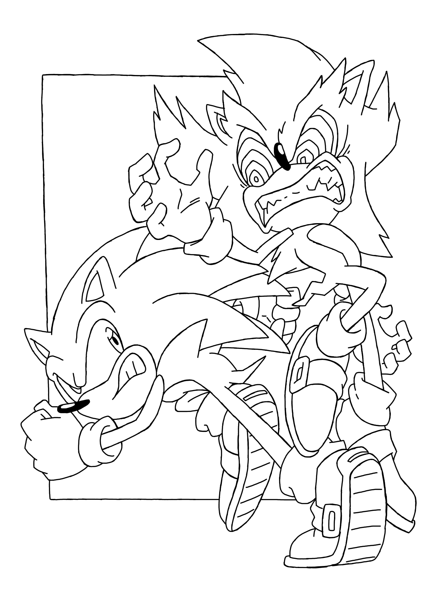 Sonic Vs Fleetway by Tracy Yardley Coloring Page by lorenzocantu31 on