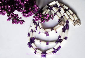 Purple Rain faced amethyst freestyle trio necklace