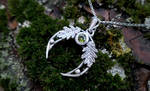 Silver druid moon necklace by AranelTauri
