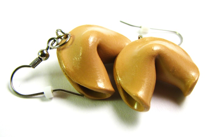 Fortune cookie earrings