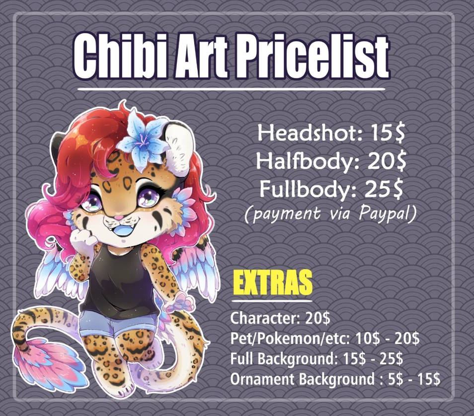Chibi List Chibi art Price List by junasaji on DeviantArt