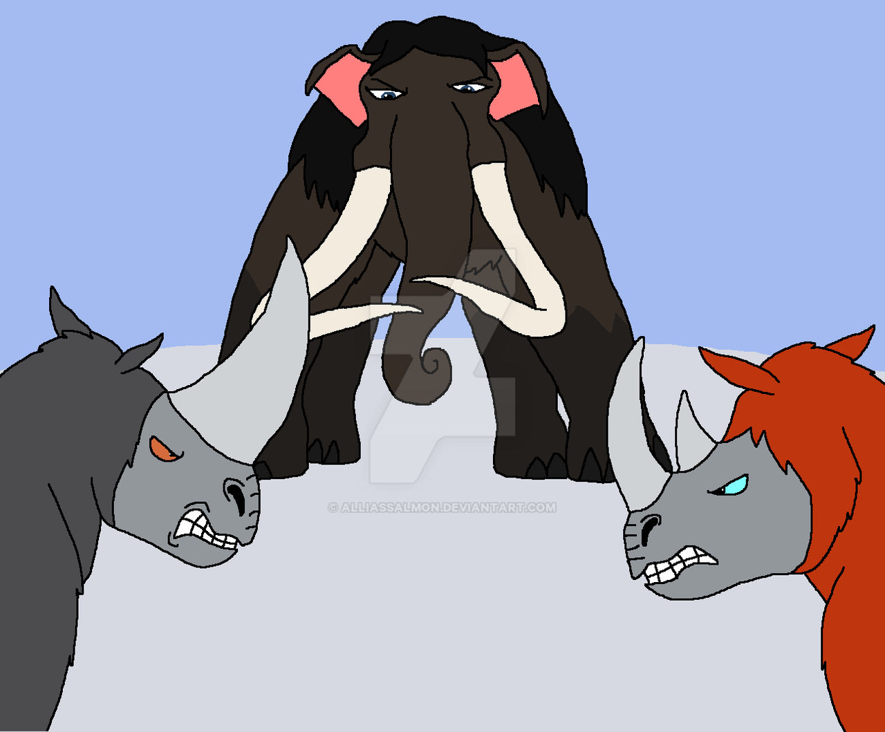 Facing a Pair of Angry Rhinos by alliassalmon on DeviantArt