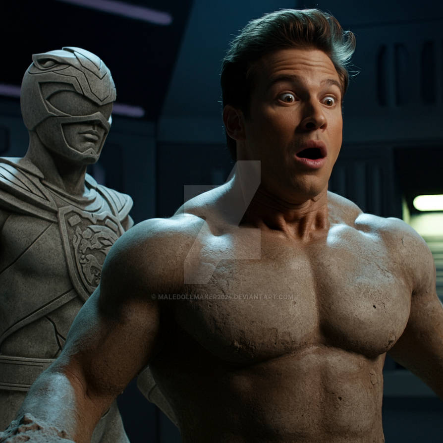 Shirtless Power Rangers Stone Statue by maledollmaker2024 on DeviantArt