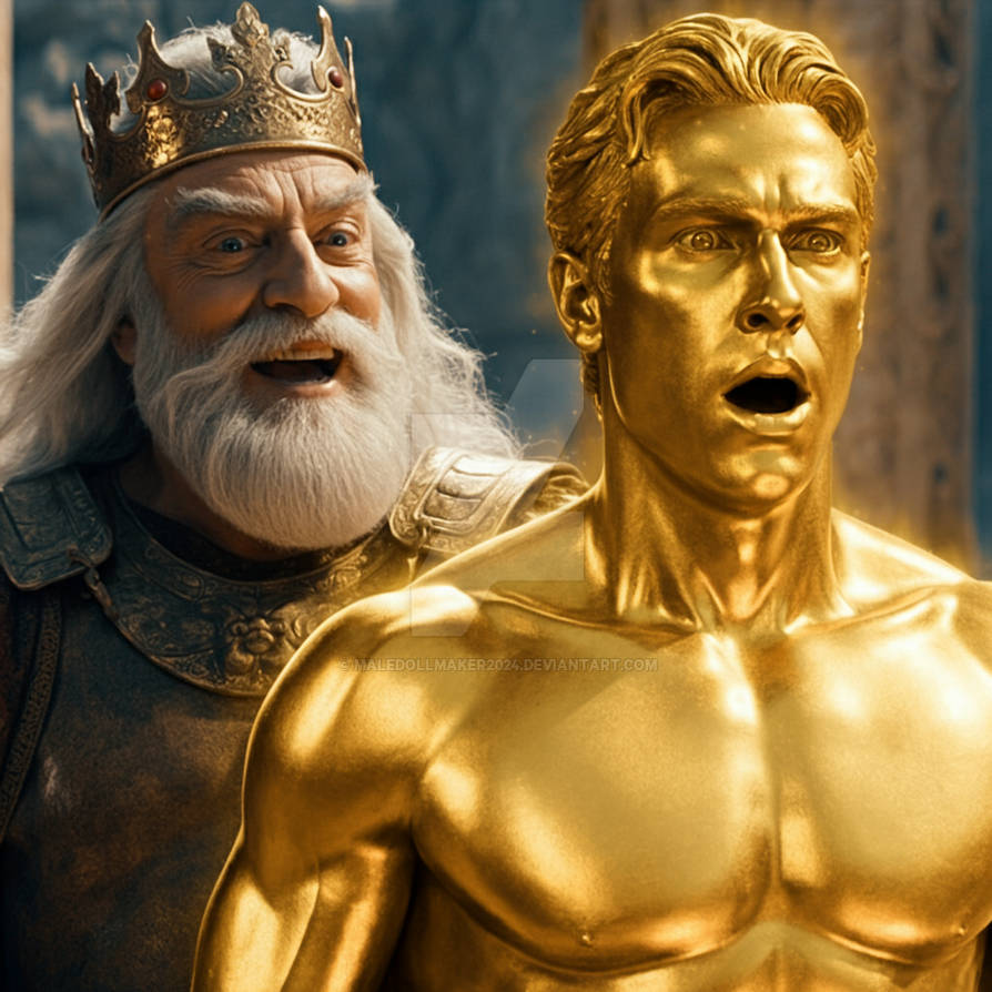 King Midas Transforms Hunk Into Gold Statue 6 By Maledollmaker2024 On king-midas-transforms-hunk-into-gold-statue-6-by-maledollmaker2024-on