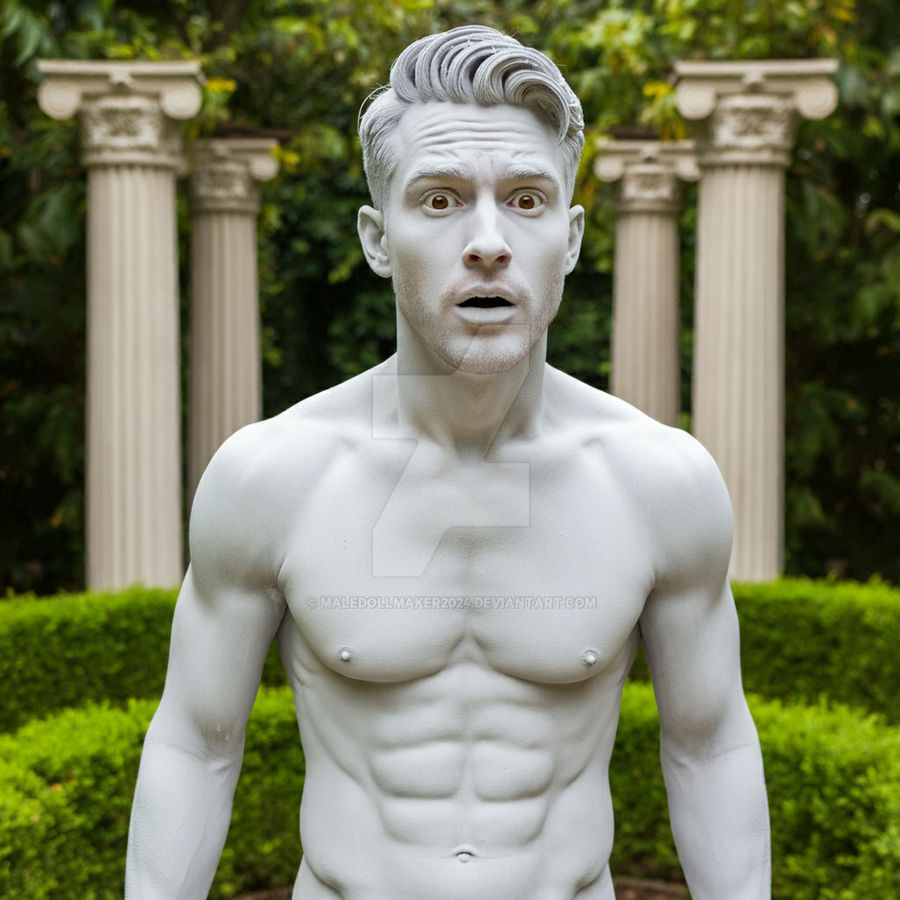 Statues Deviantart Hunk transformed into statue in Garden 8 by maledollmaker2024 on DeviantArt