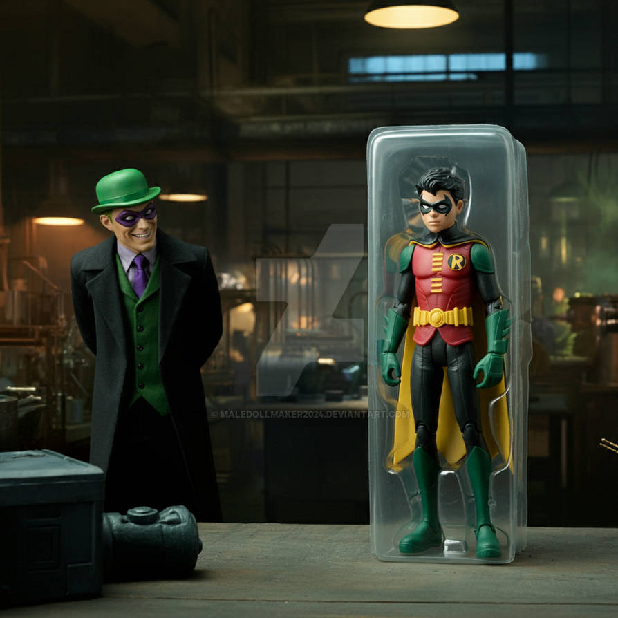 Riddler transforms Robin into action figure by maledollmaker2024 on ...