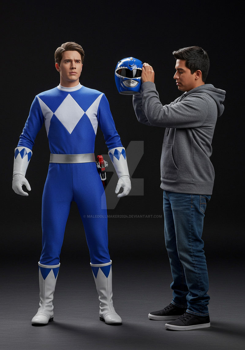Blue Ranger Transformation Transforming into Blue Ranger action figure by maledollmaker2024 on ...