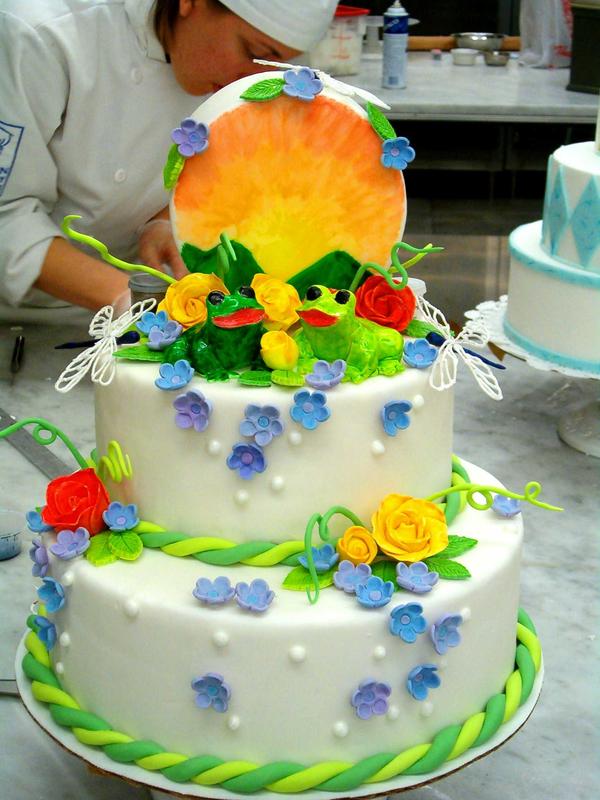 Wedding cake with froggies