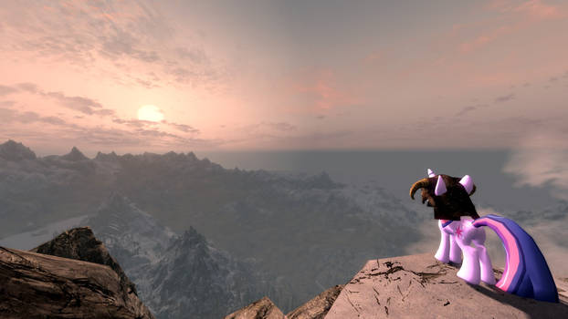 Twilight overlooking Skyrim