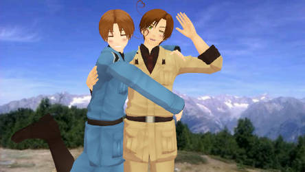 Italy and Romano in Switzerland on vacation