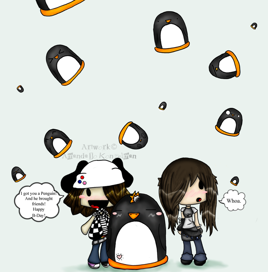 Gift: Falling Penguins