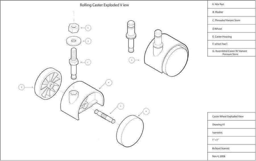 Exploded Wheel Exploded Caster Wheel by Kruggar on DeviantArt