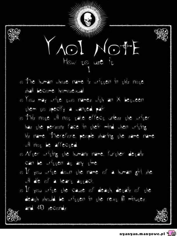 Yaoi Note (Used for Kpop yaoi shippers)