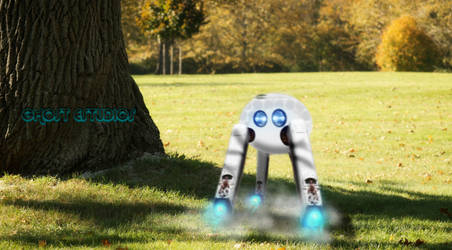 Little robot in the park