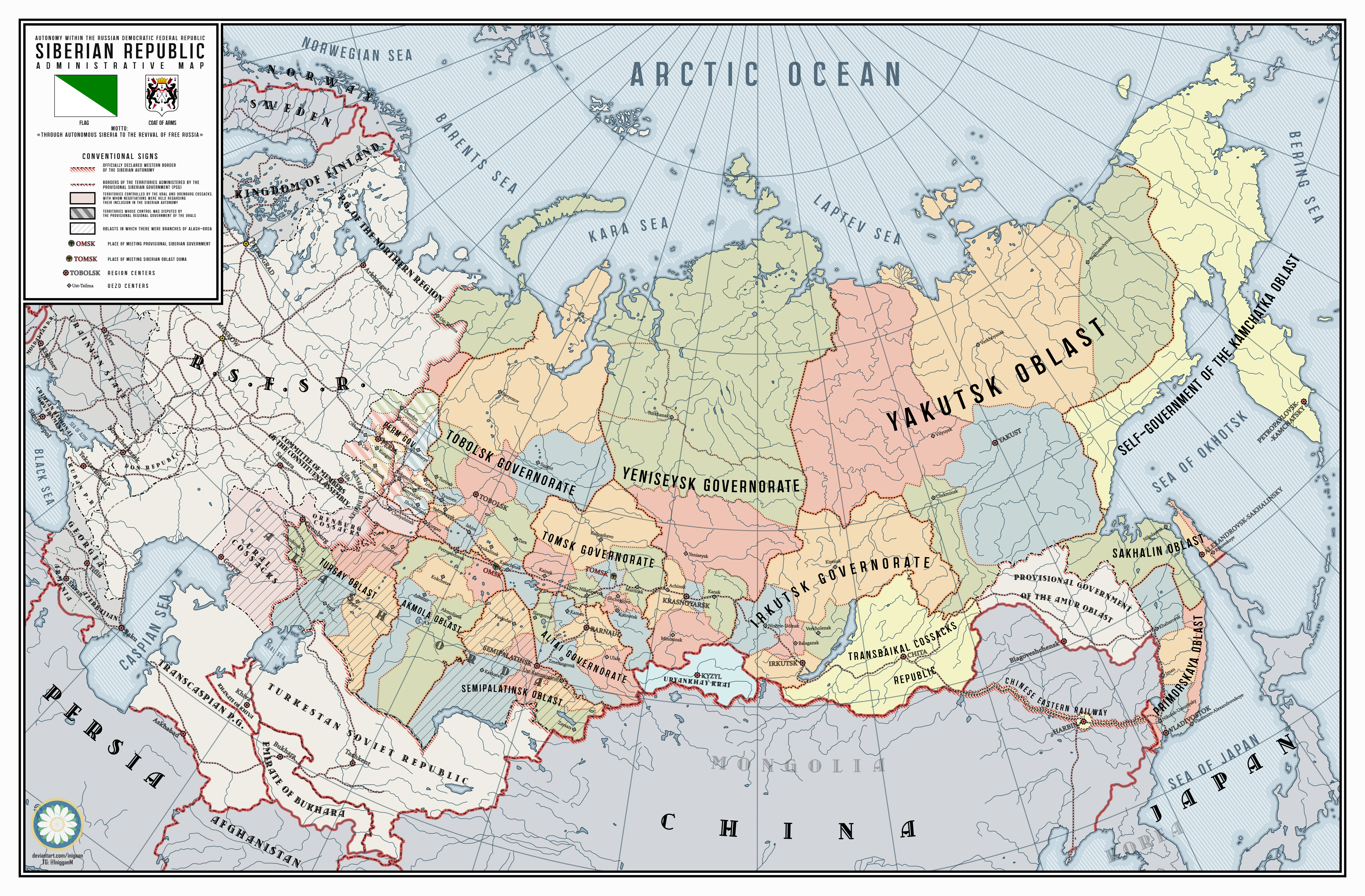 Map Of Siberian Republic 1918 By IniGaan On DeviantArt map-of-siberian-republic-1918-by-inigaan-on-deviantart