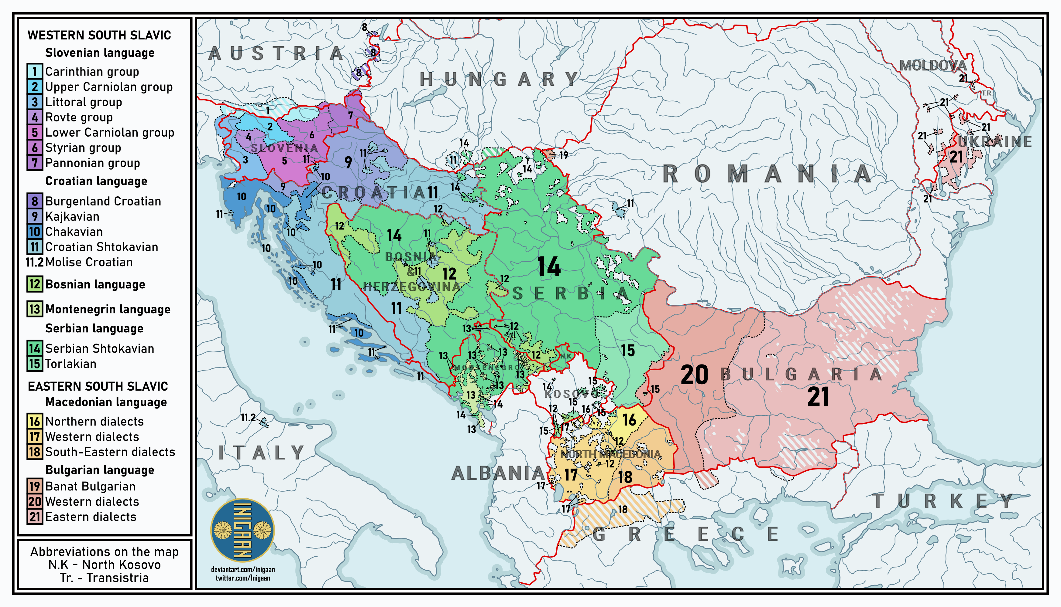 Lechitic Language Dialectological map of South Slavic languages by IniGaan on DeviantArt