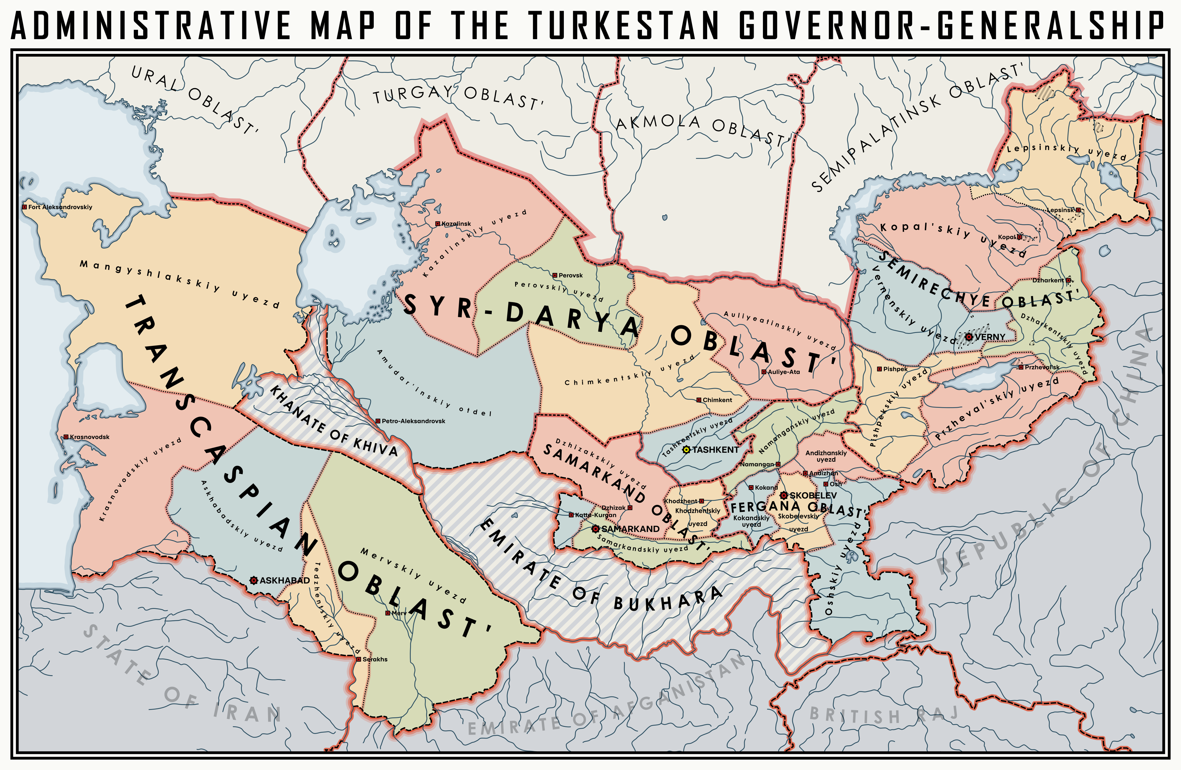 Trostan Map Map of the Russian Turkestan by IniGaan on DeviantArt