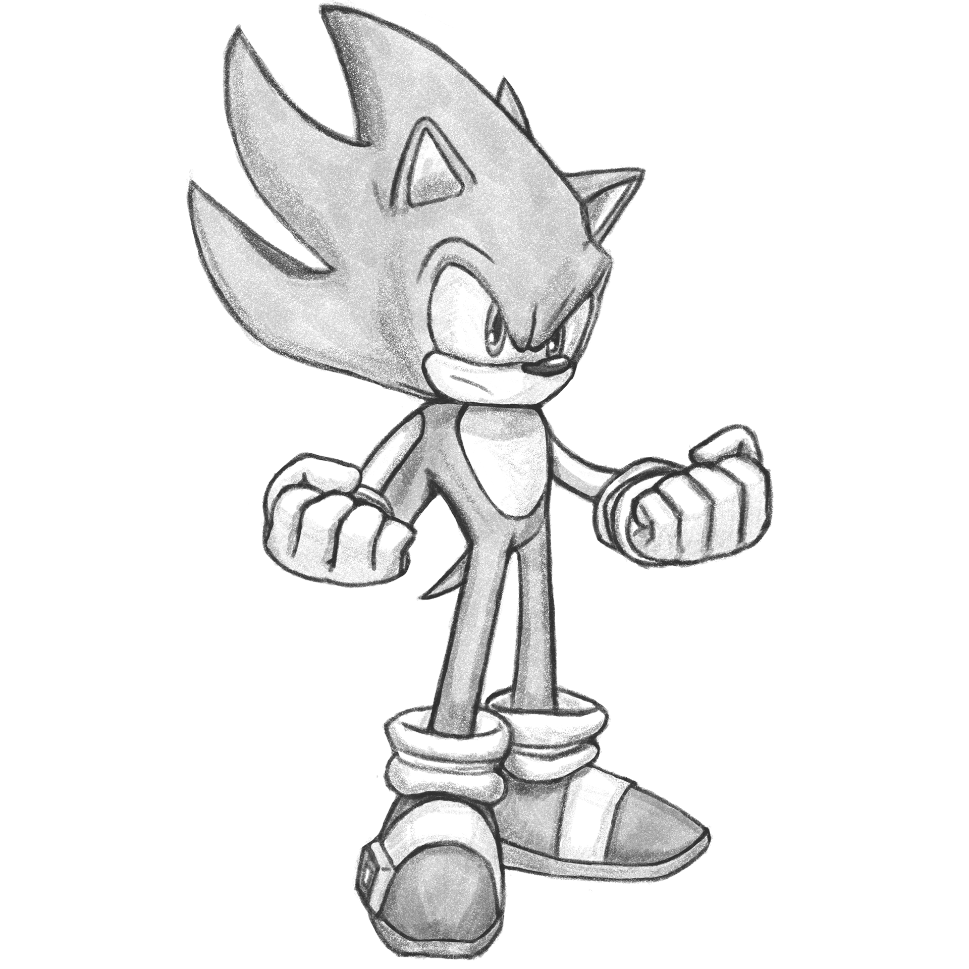 Super Sonic Pencil Drawing by HiddenMatrixYT on DeviantArt