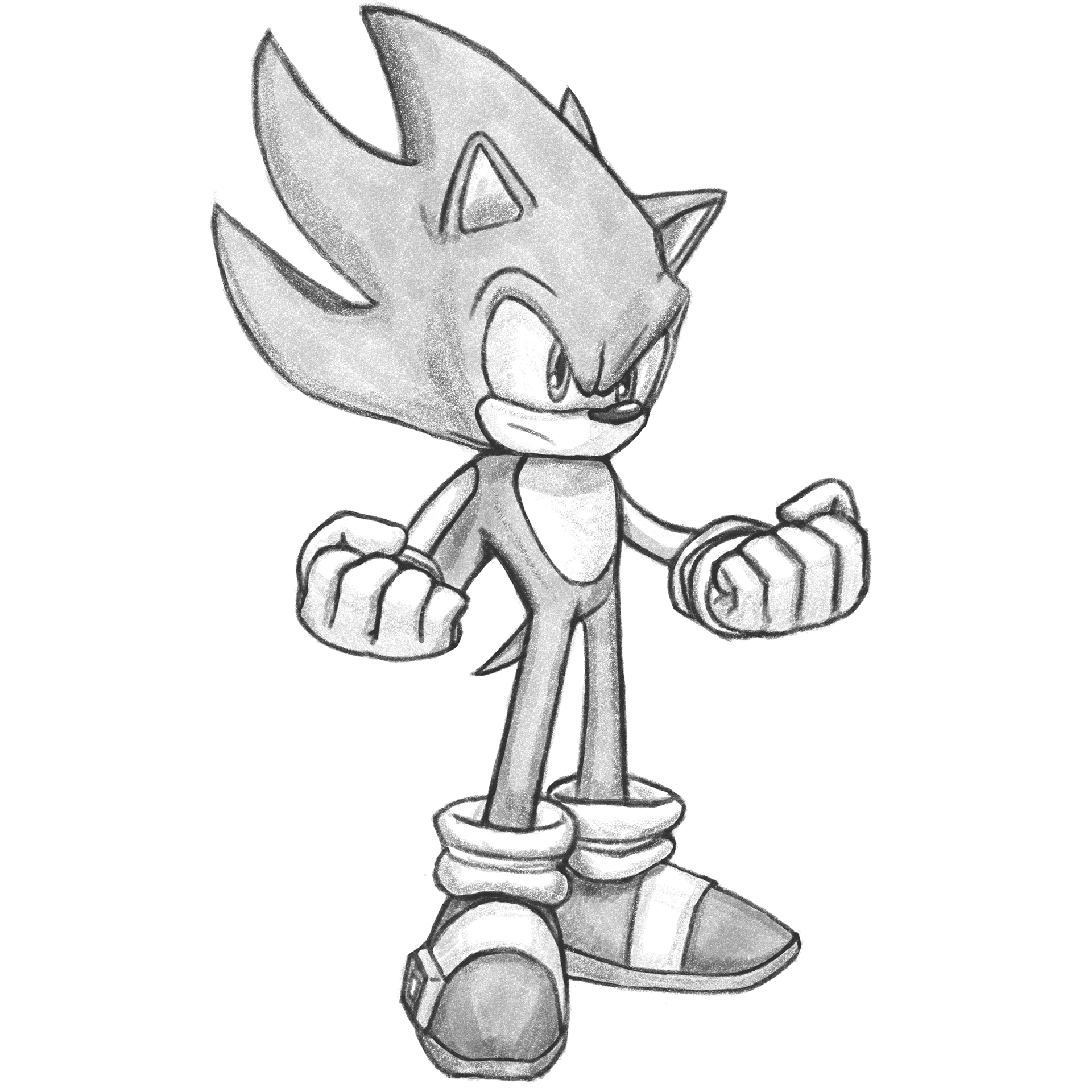 Super Sonic Pencil Drawing By Hiddenmatrixyt On Deviantart