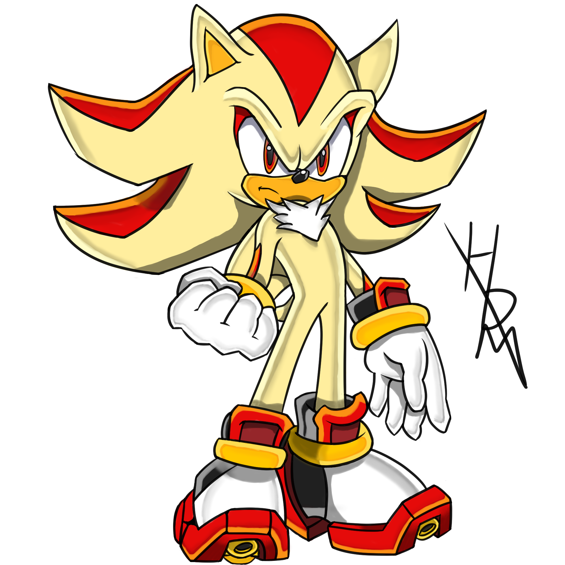 sonic the hedgehog and shadow the hedgehog (sonic) drawn by