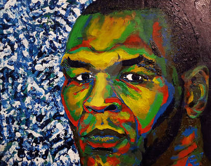 Iron Mike Tyson finger painting