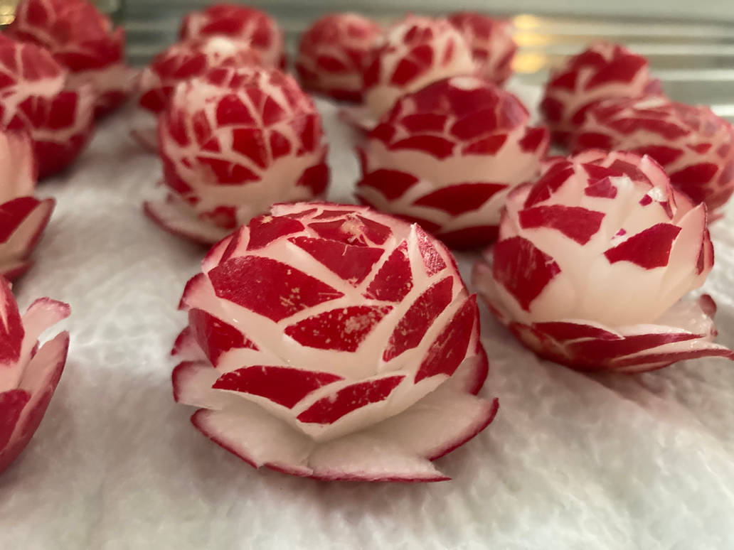 Radish roses by greenfeatherstudio on DeviantArt
