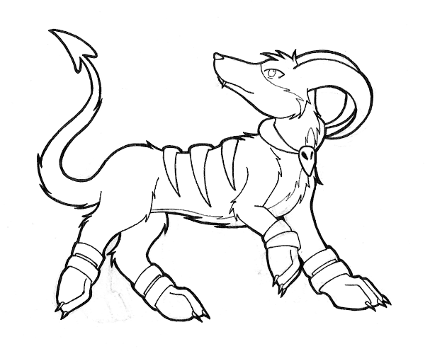 Houndoom Line Art