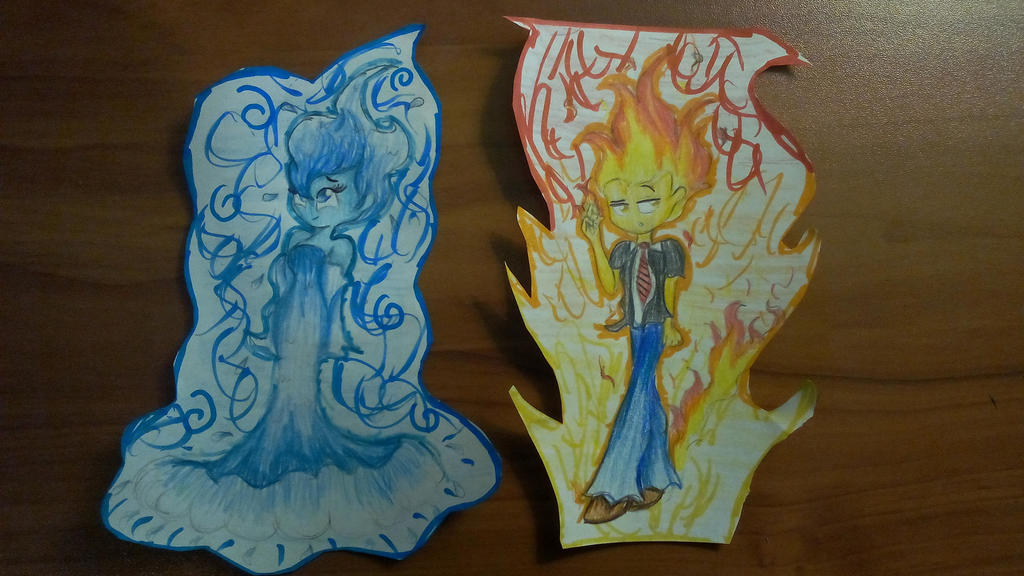 Fire Boy Water Girl (from a game called ''Friv'' by shejalila on DeviantArt