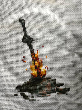 Bonefire Dark souls - Crosstitch