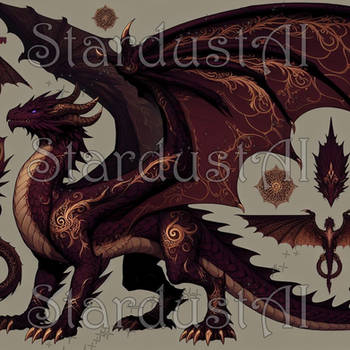 Stardust Dragon 80- Burgundy Filigree (OPEN)