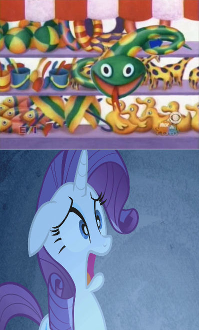 Rarity Is Scared Of The Green Snake by wreny2001 on DeviantArt