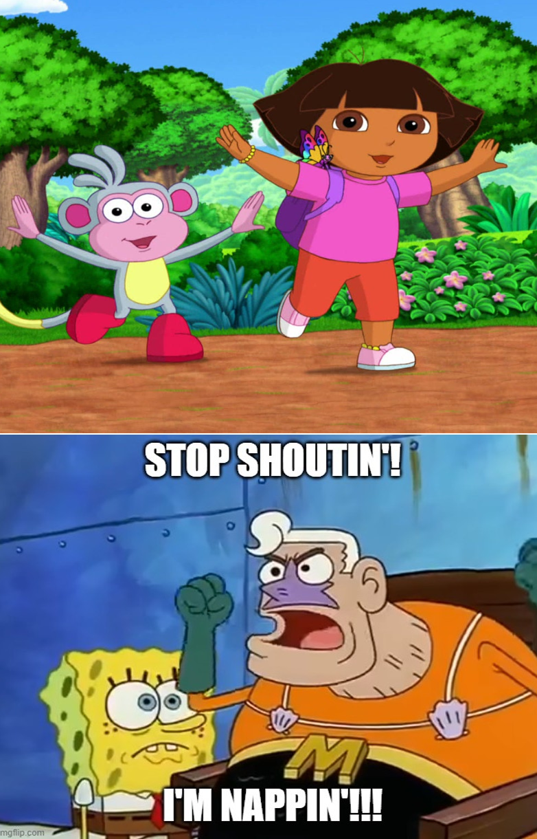 Mermaid Man Tells Dora And Boots To Shut Up by wreny2001 on DeviantArt