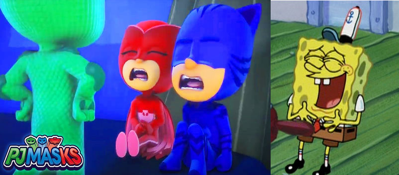 Spongebob Laughing At Catboy And Owlette Crying By Wreny2001 On Deviantart Spongebob Laughing At Catboy And Owlette Crying By Wreny2001 On Deviantart