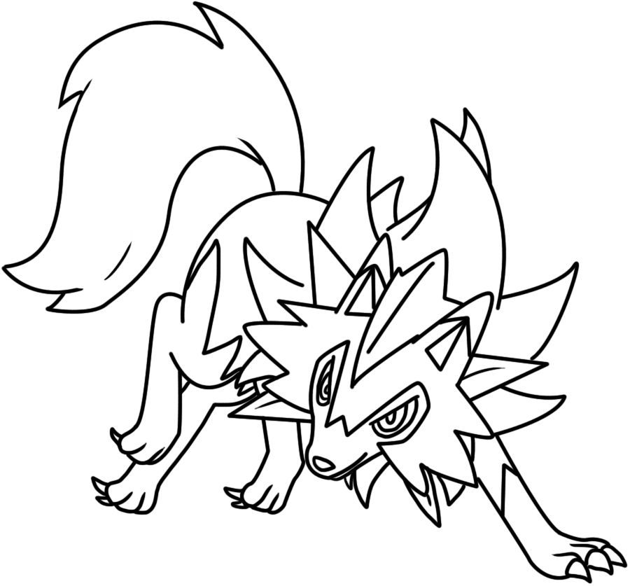 Lycanroc dusk form lineart by Bellatrixie-White on DeviantArt