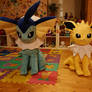 Vaporeon and Jolteon life size plush!!!!