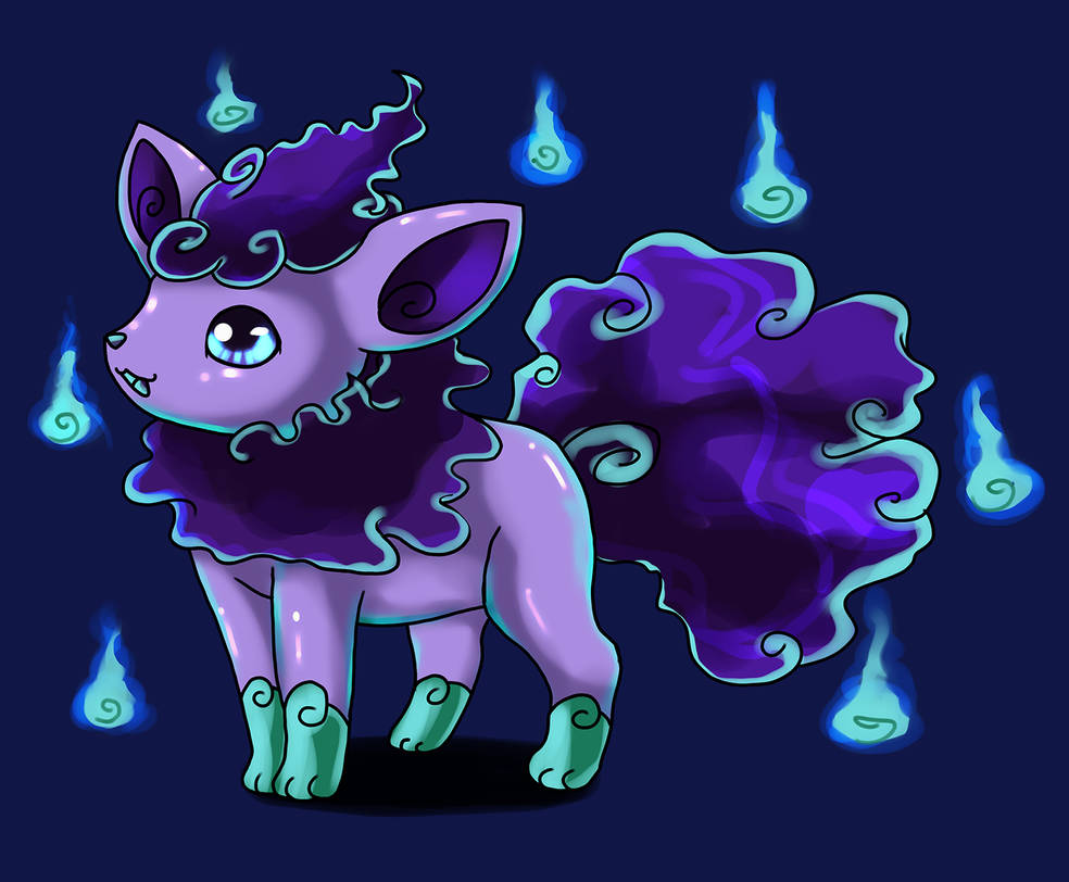 Ghost type Vulpix by Bellatrixie-White on DeviantArt