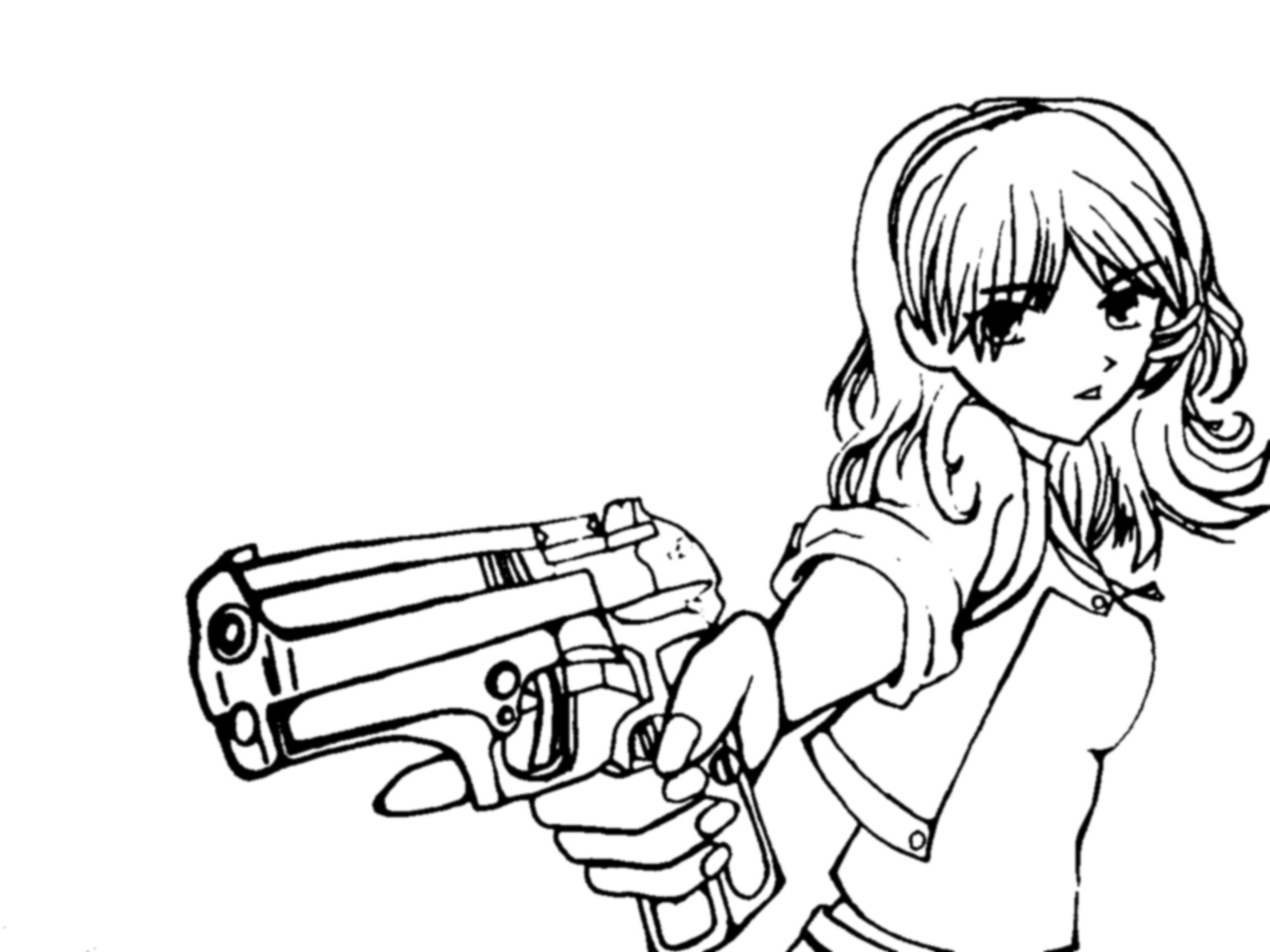 Girl With Gun Line Art By Justmikki On Deviantart Girl With Gun Line Art By Justmikki On Deviantart