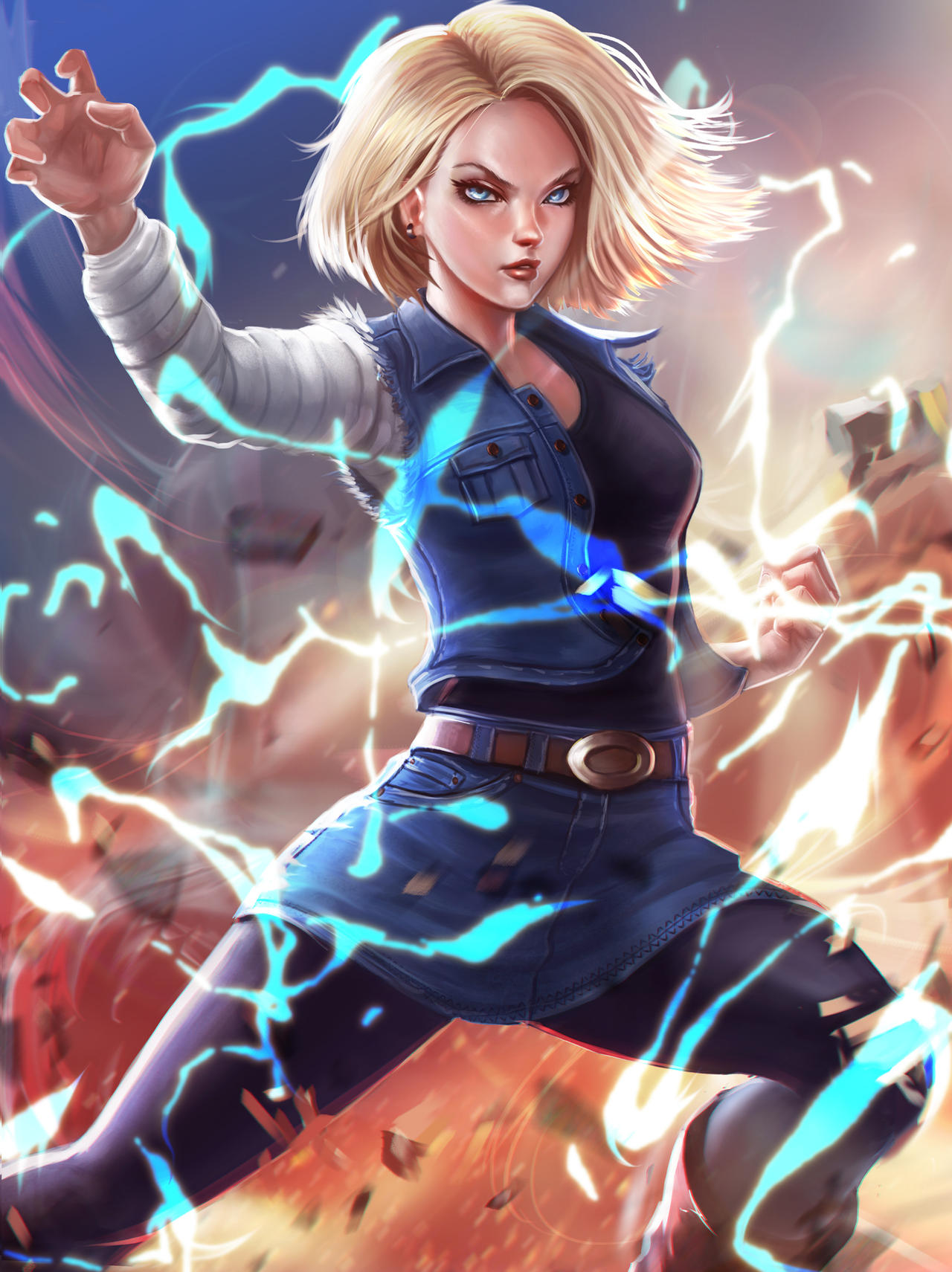 Android 18 Fan Art by victter-le-fou