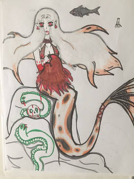 4 year old Drawing of a Koi Fish Mermaid