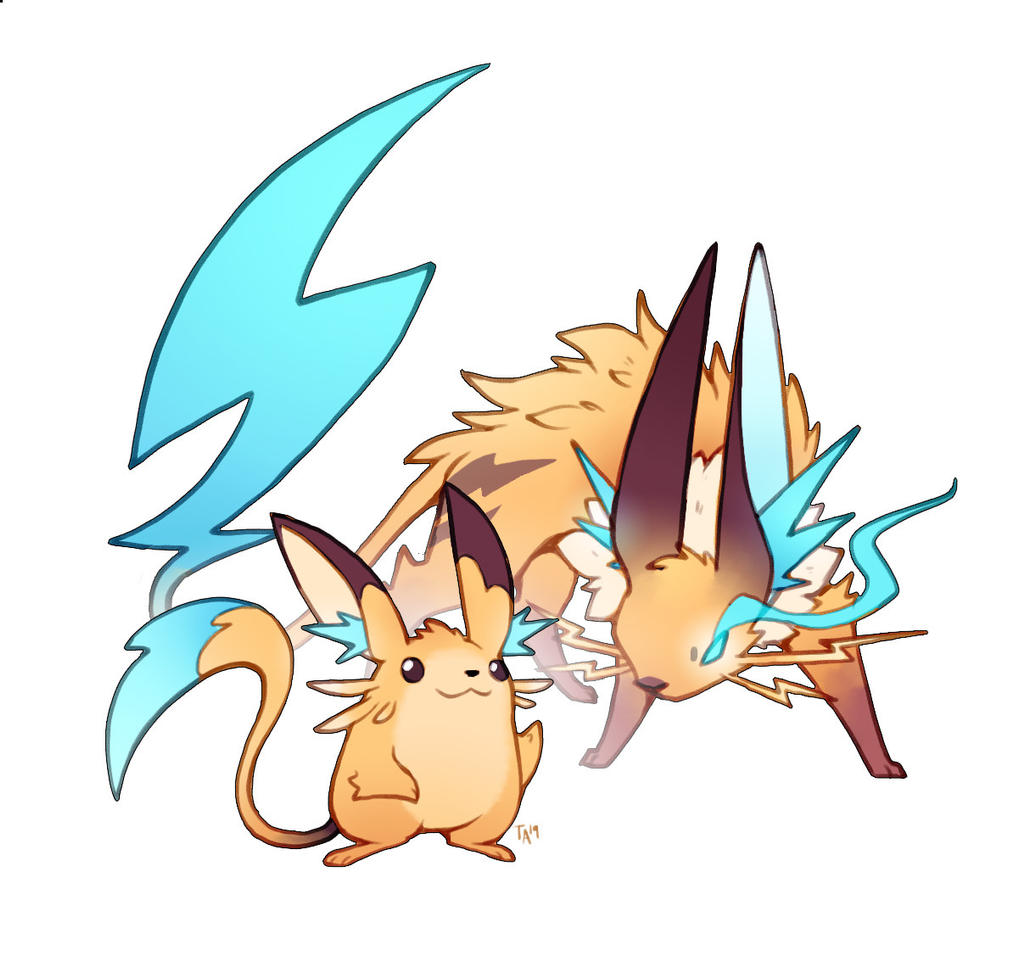 Pikachu and Raichu reboot designs by ZestyDoesThings on DeviantArt