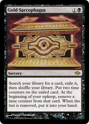 yugioh card gold sarcophagus GLD2-EN040 Gold Rare Limited Edition NM another punishes your opponent if they summon too many monsters! Gold Sarcophagus (Anime Style) by