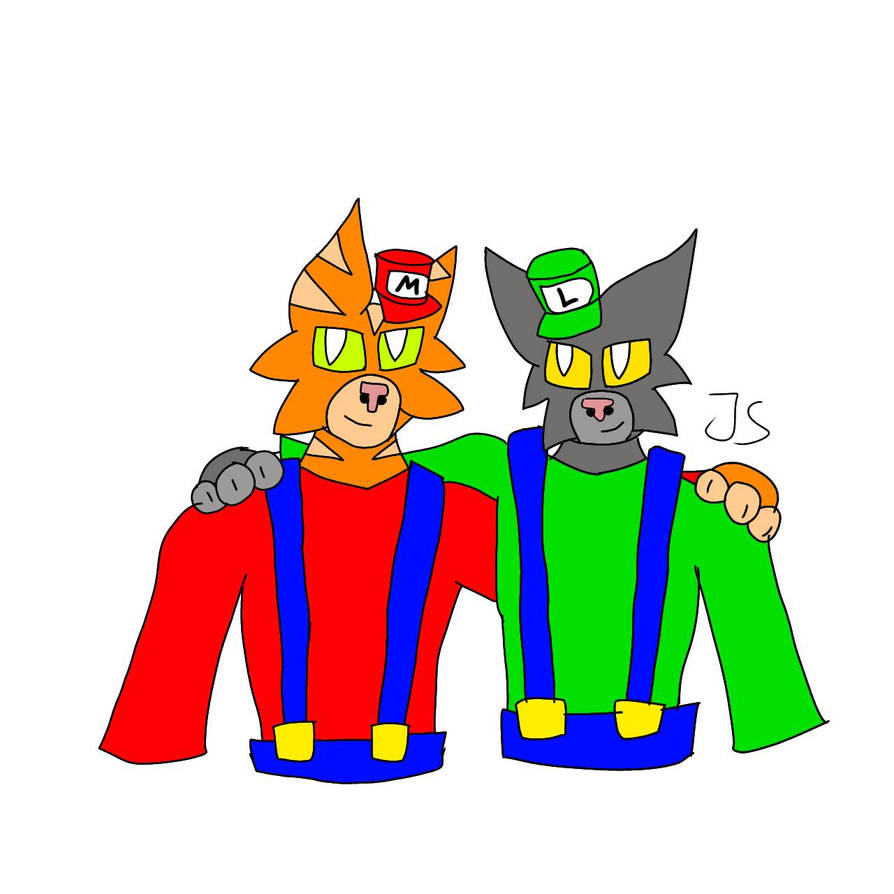 Firestar Mario Greystripe and Firestar as Luigi and Mario! by NEOpaws5555 on DeviantArt